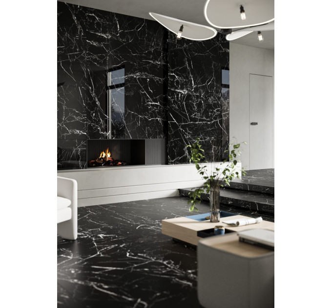 Плитка керамогранітна Marmo Marocco Black POL 797x1597x8 Cerrad
