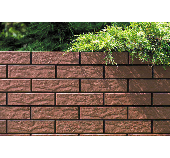 Плитка фасадна Burgund Rustiko 6,5x24,5x0,65