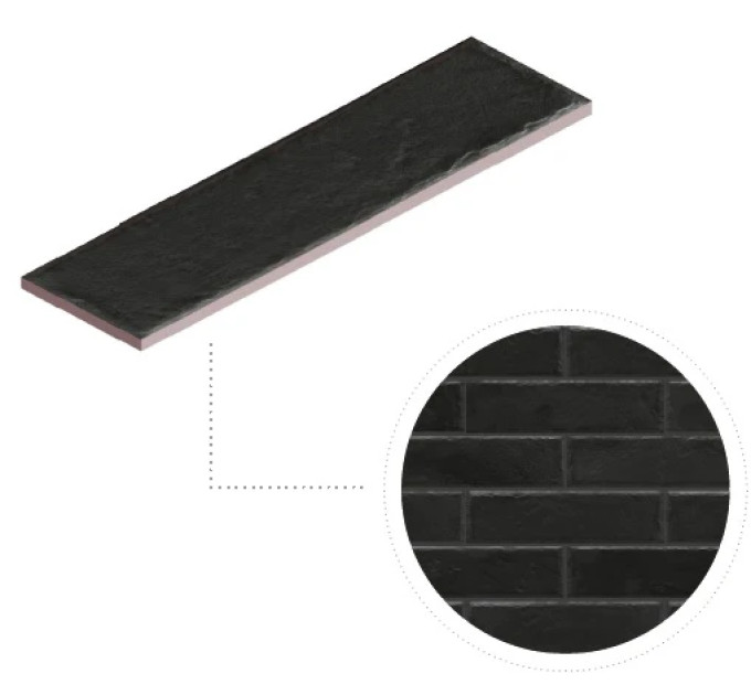 Плитка фасадна Foggia Nero 6,5x24,5x0,8