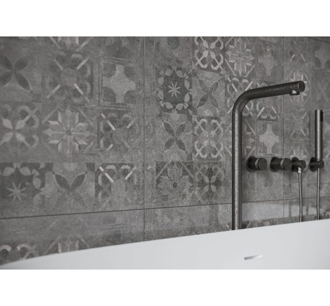 Плитка керамогранітна Softcement Graphite Decor Patchwork RECT 597x597x8 Cerrad