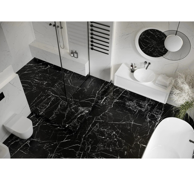 Плитка керамогранітна Marmo Marocco Black RECT 597x1197x8 Cerrad