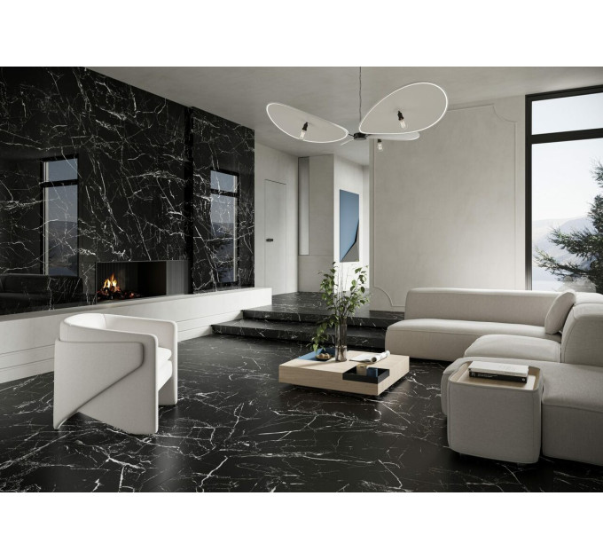 Плитка керамогранітна Marmo Marocco Black RECT 1197x2797x6 Cerrad