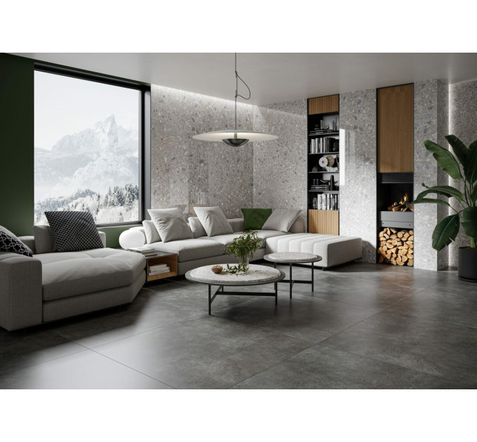 Плитка керамогранітна Modern Concrete Graphite SILKY CRISTAL LAP 1197x2797x6 Cerrad