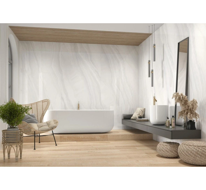 Плитка керамогранітна Onix White POL 597x1197x8 Cerrad