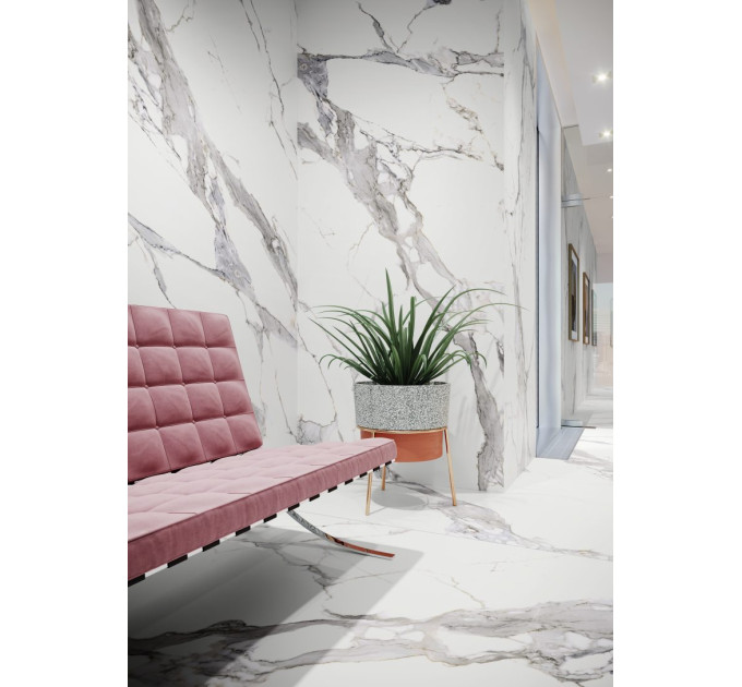 Плитка керамогранітна Calacatta White RECT 1197x2797x6 Cerrad