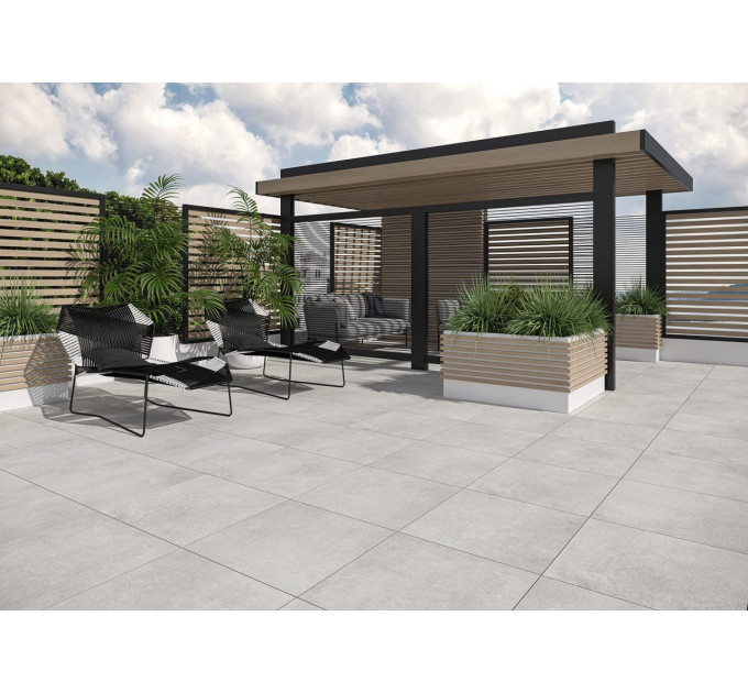 Плитка керамогранітна Stratic Light Grey 2.0 RECT 597x597x20 Cerrad
