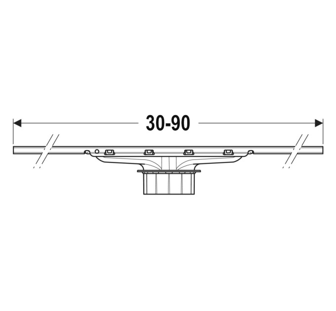 Решітка для душового каналу CleanLine 30 L30-90 154.501.KS.1 Geberit