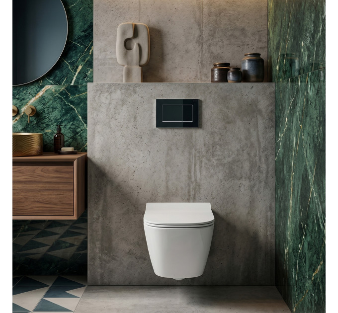 Унітаз підвісний з кришкою Smyle Square Rimfree 500.685.01.1 Geberit