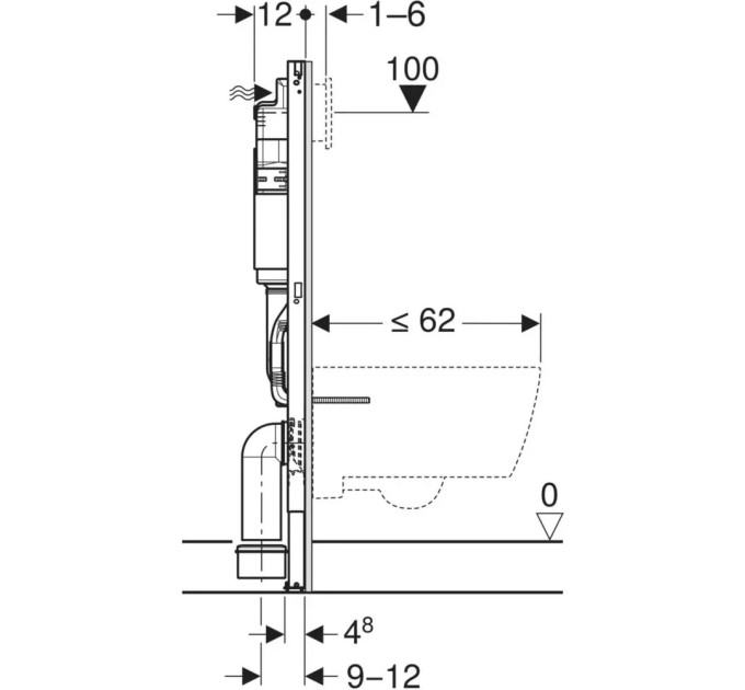 Комплект Інсталяція для унітаза Duofix Delta + Кнопка зливу Delta01 хром 458.133.21.3 GEBERIT