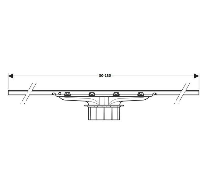 Решітка для душового каналу CleanLine 30 нержавіюча сталь L30-130 154.503.KS.1 Geberit