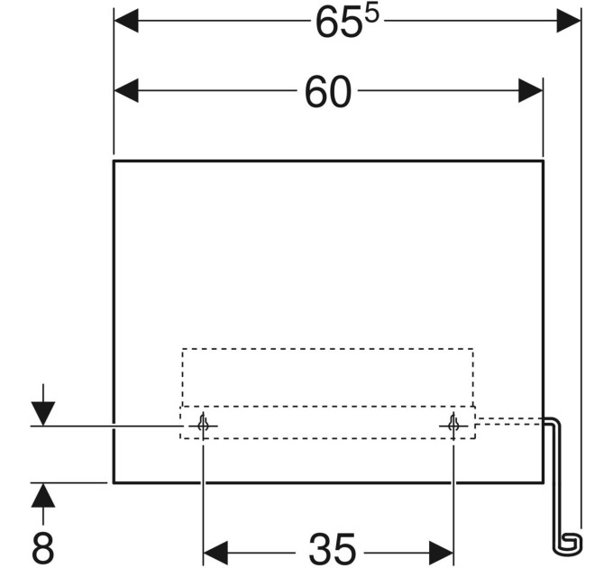Дзеркало Lehnen Evolution 600х450х5 праве L31201100 KOLO