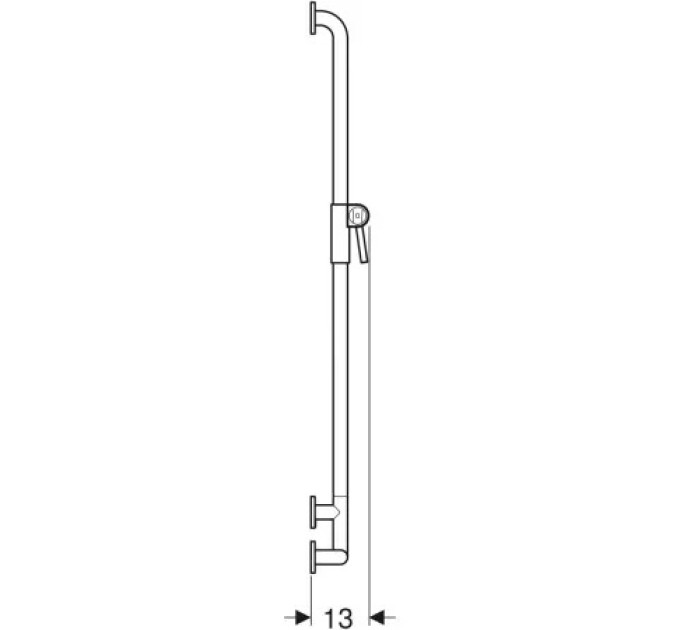 Поручень LEHNEN FUNKTION кутовий 90° 600x1100мм лівий гладка поверхня (L1023521) KOLO
