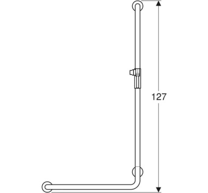 Поручень LEHNEN FUNKTION кутовий 90° 600x1100мм лівий хвиляста поверхня (L1023522) KOLO