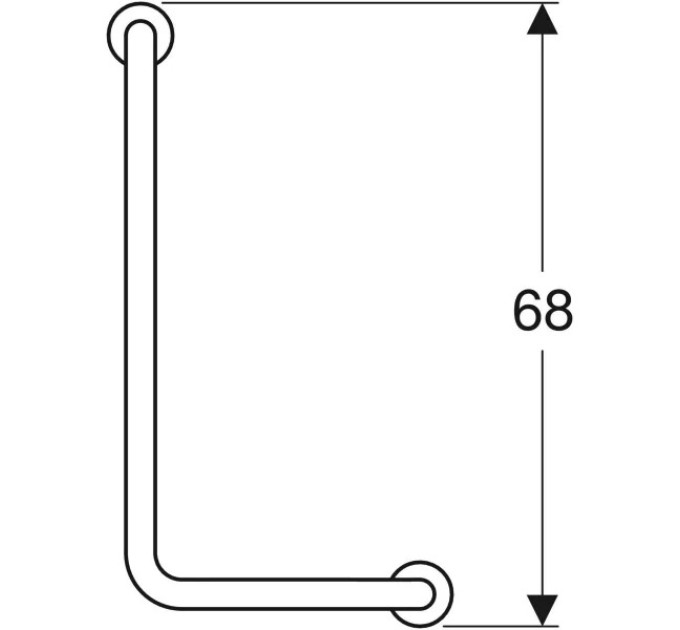 Поручень LEHNEN FUNKTION кутовий 90° 306x610мм правий гладка поверхня  (L1012111) KOLO