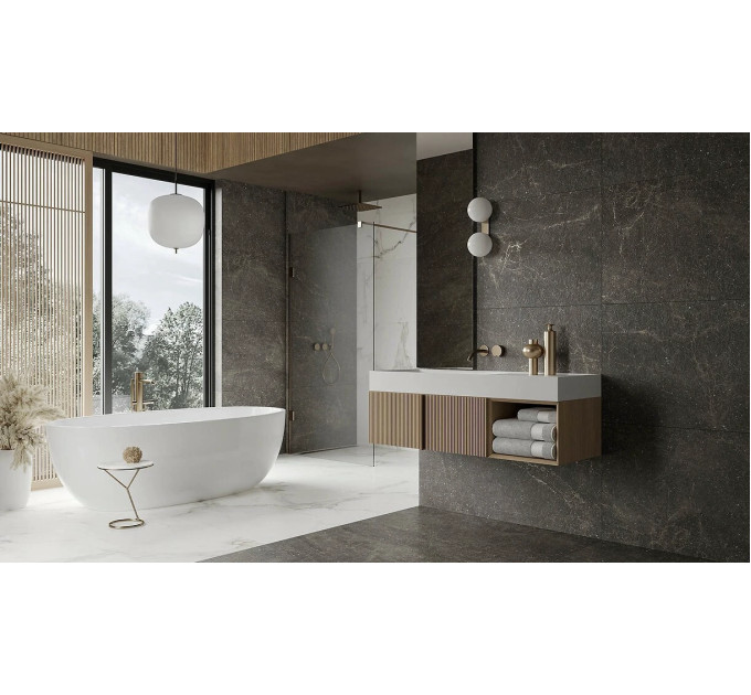 Плитка керамогранітна Alistone Black RECT 598x1198x8 Opoczno