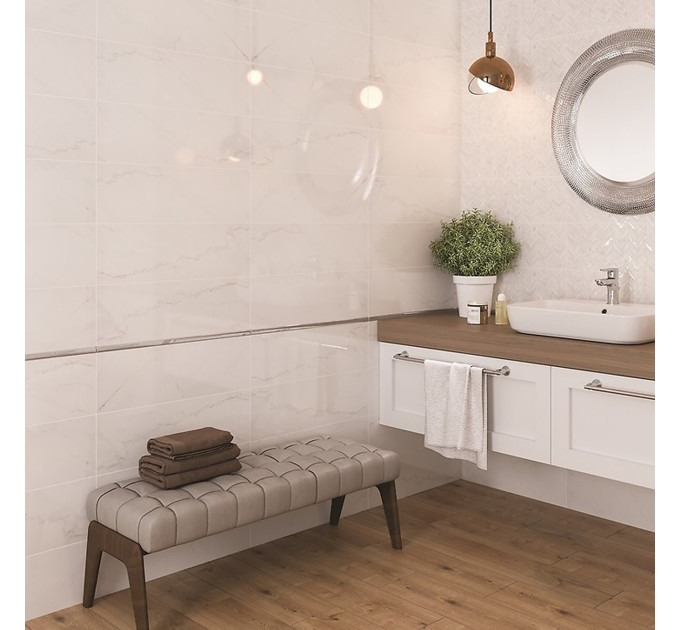 Metal Silver Glossy Border фриз 2×60 см, Opoczno