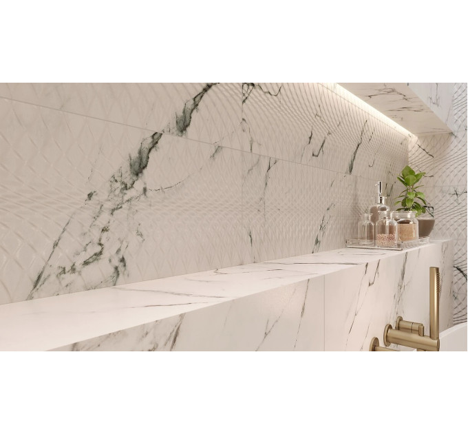 Плитка стінова White Micro PS906 STR 290x890x11 Opoczno