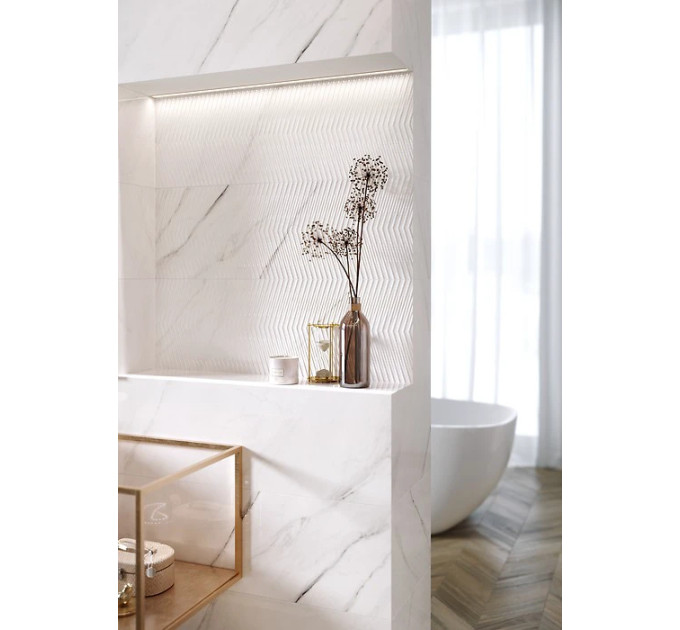 Плитка стінова Carrara Chic White GLOSSY 29x89 код 3587 Опочно