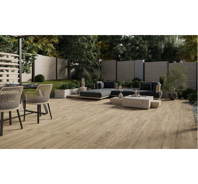 Плитка керамогранітна Wood Moments Light Brown 2.0 RECT 593x593x20 Opoczno
