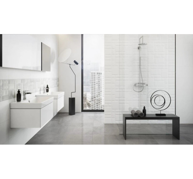 Плитка стінова PS901 White SATIN 29x89 код 8915 Опочно