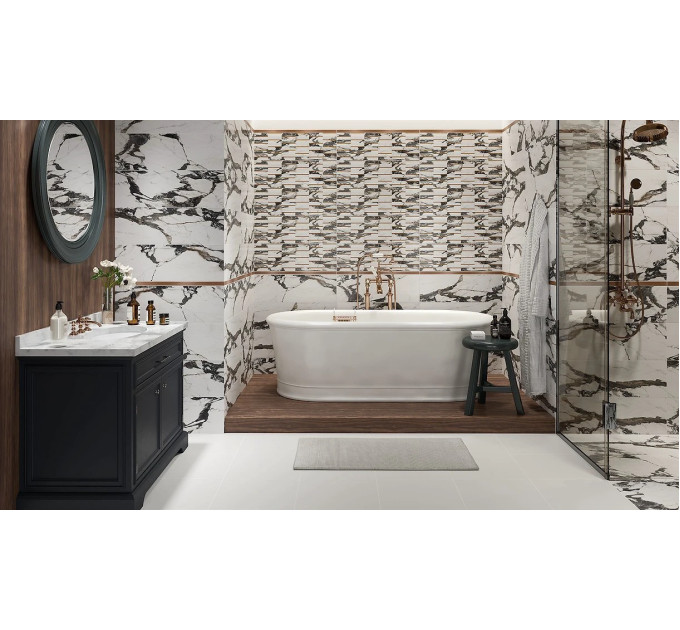 Плитка стінова Crystalline White GLOSSY 25x75 код 5329 Опочно