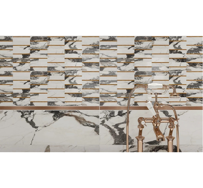 Плитка стінова Crystalline White GLOSSY 25x75 код 5329 Опочно