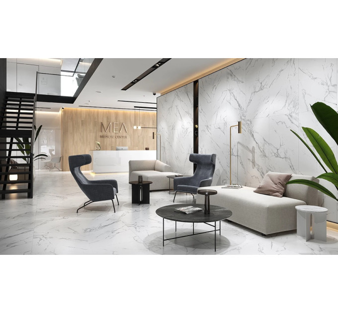 Плитка керамогранітна Calacatta Marble White 598x598x8 Opoczno