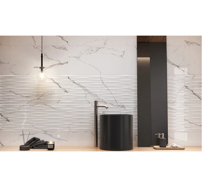Плитка стінова Ginevra White RECT STR 298x598x8 Opoczno