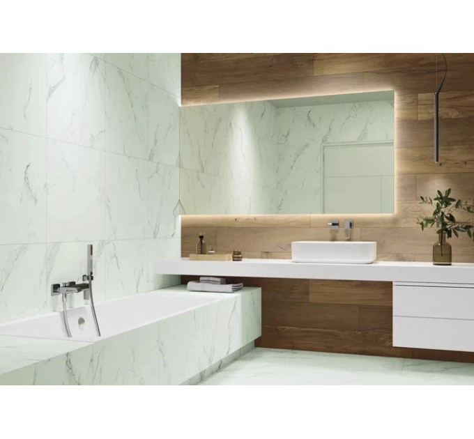 Плитка керамогранітна Carrastone White RECT 598x1198x8 Paradyz