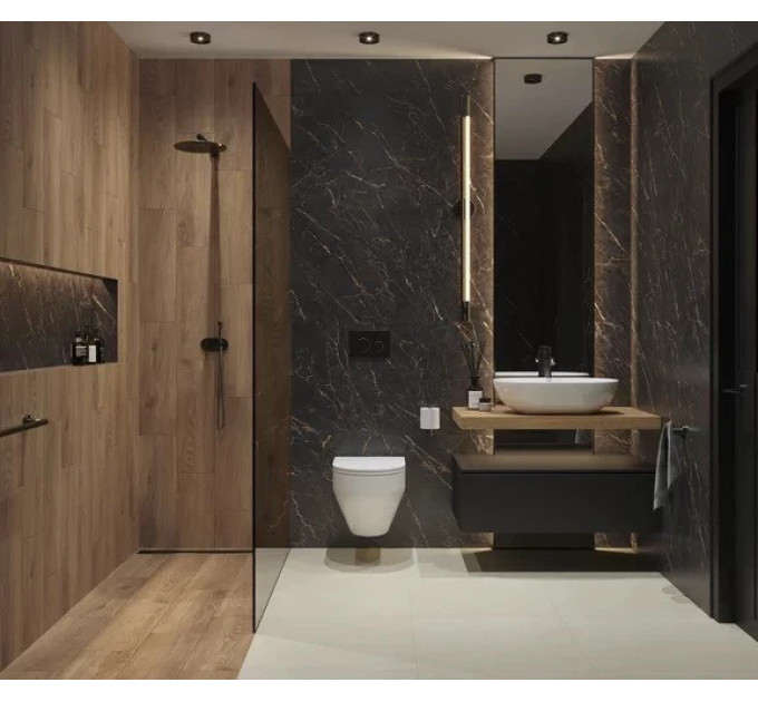 Плитка керамогранітна Carrastone Black RECT 598x598x8 Paradyz