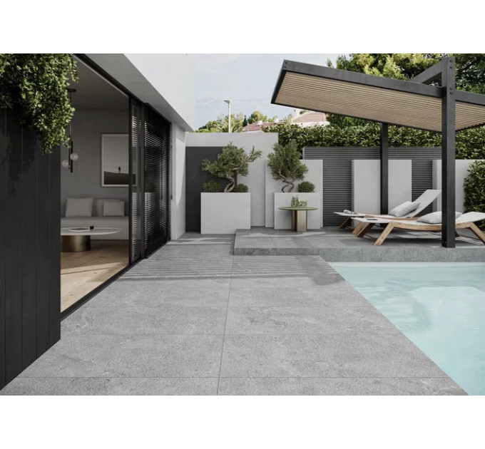 Плитка керамогранітна Authority Grey SZKL RECT MAT 598x598 Paradyz