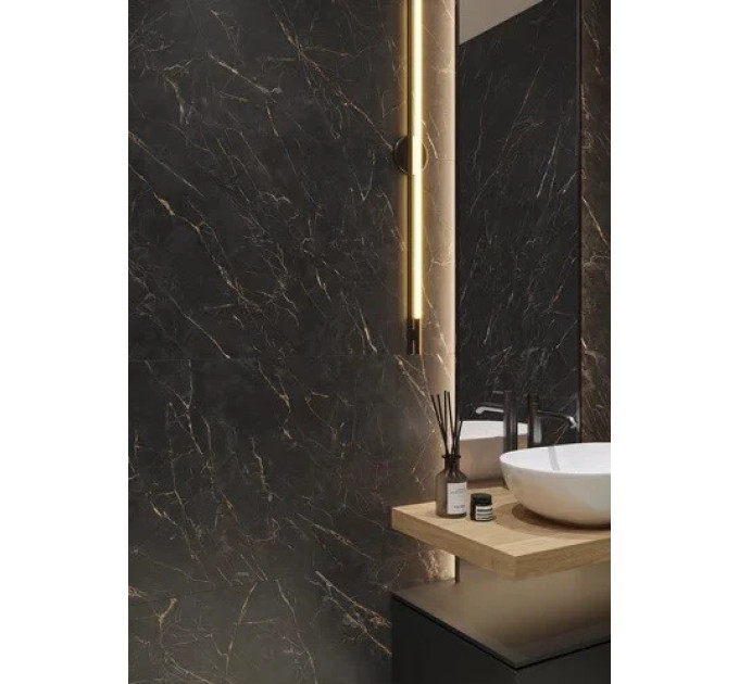 Плитка керамогранітна Carrastone Black RECT 598x1198x8 Paradyz