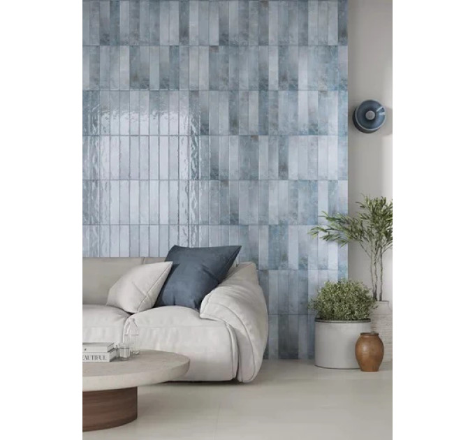Плитка стінова Monpelli Blue Mix Cegielka STR Блиск 65x298 Paradyz
