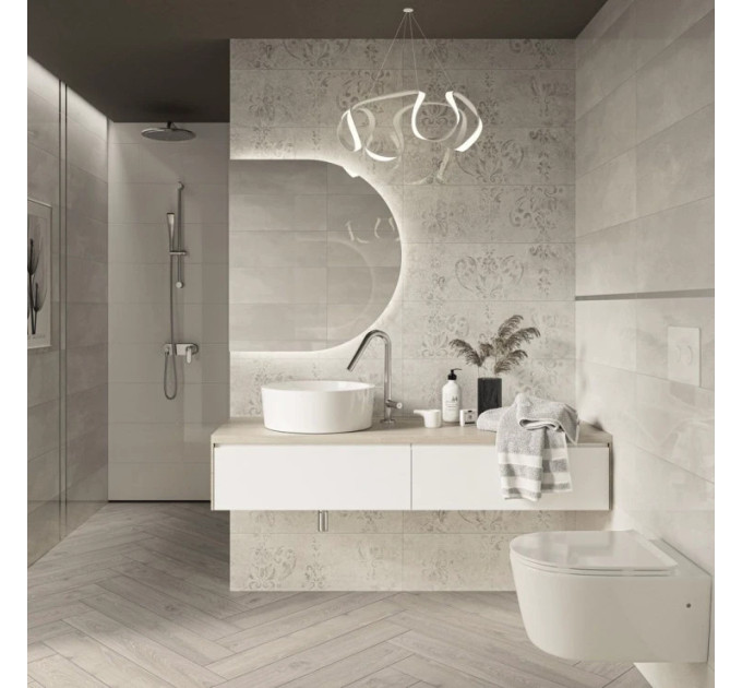 Плитка стінова Silence Silver Carpet Dekor RECT 250x750x9 Paradyz