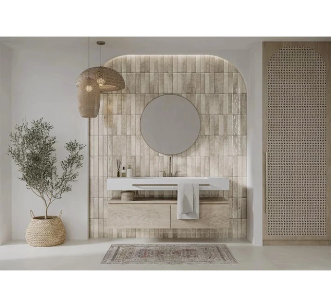 Плитка стінова Monpelli Ash Cegielka STR Блиск 65x298 Paradyz