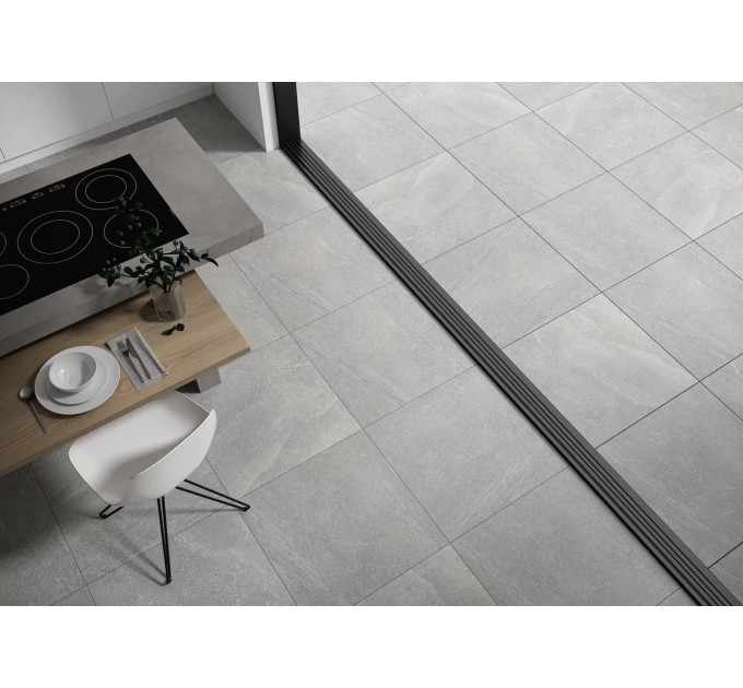 Плитка керамогранітна Natural Rocks Silver SZKL RECT STR MAT 595x595x20 Paradyz