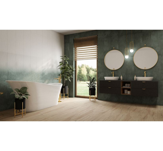 Плитка стінова Nightwish Navy Green Tonal RECT STR 250x750x9 Paradyz