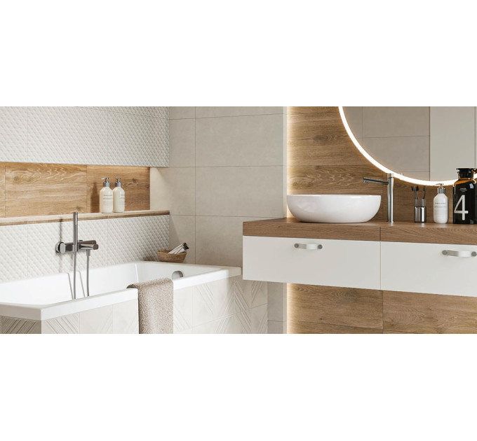 Плитка стінова Memories White STR 300x600x9 Paradyz