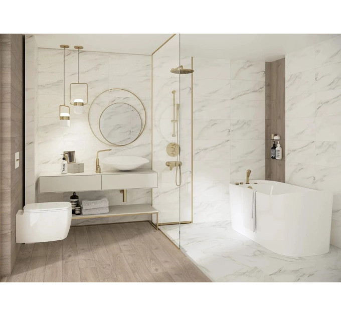 Плитка керамогранітна Daybreak Bianco RECT 598x1198x8 Paradyz