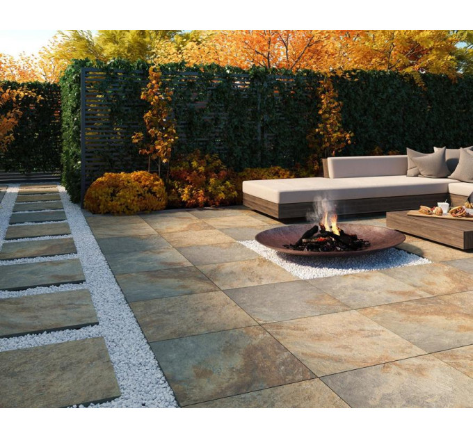Плитка керамогранітна Rustic Gold SZKL RECT MAT 595x595x20 Paradyz