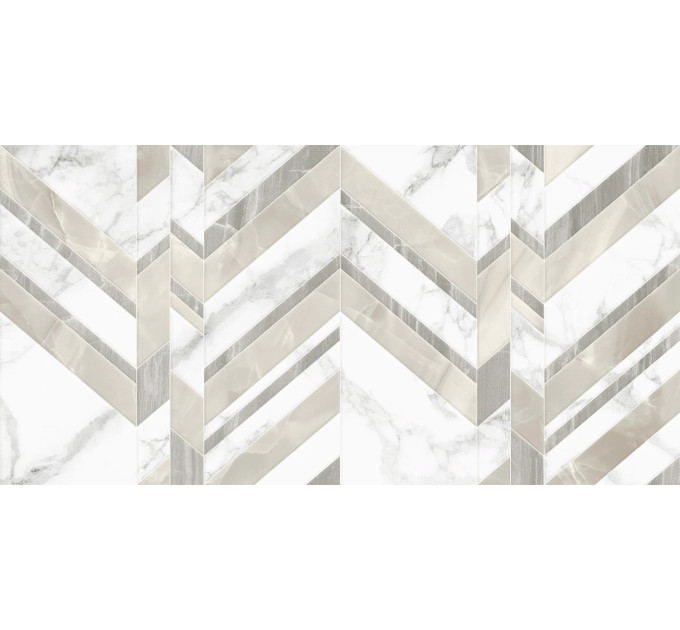 Плитка стінова Marmo Bianco шеврон 300x600x9 Golden Tile