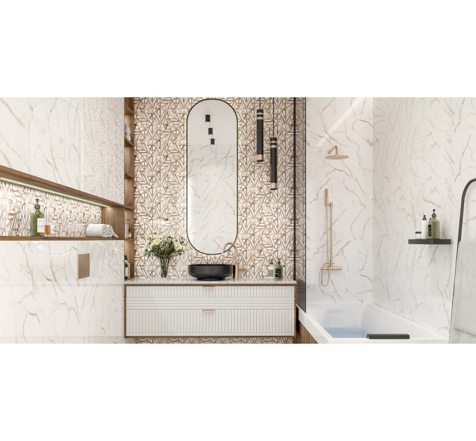 Плитка стінова Alta Fresco Білий 300x600x9 Golden Tile
