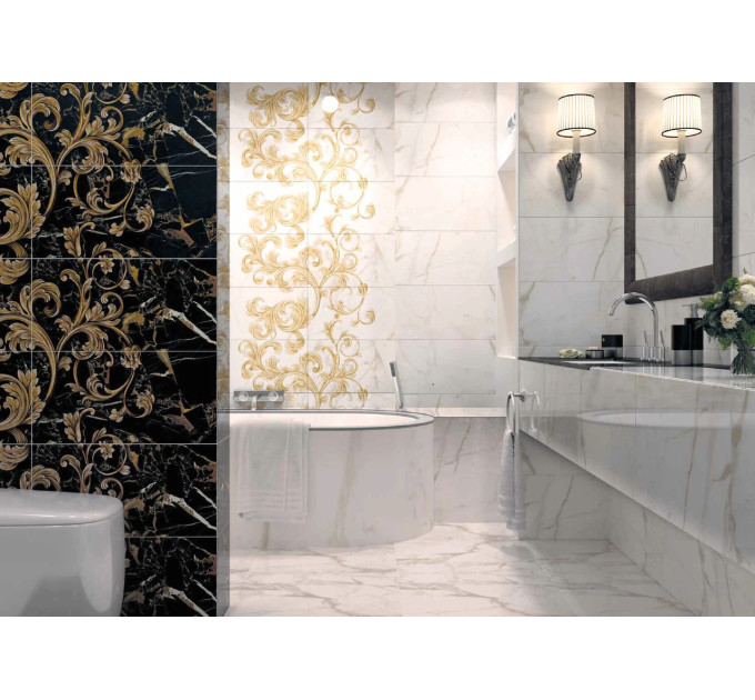 Плитка стінова Saint Laurent чорний 300x600x9 Golden Tile