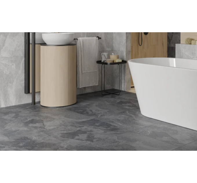 Плитка керамогранітна Locarno Graphite RECT MAT 598x1198x8 Cersanit