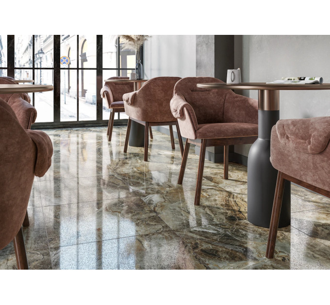 Плитка керамогранітна Vesuvio бежевий LAP 600x600x10 Golden Tile
