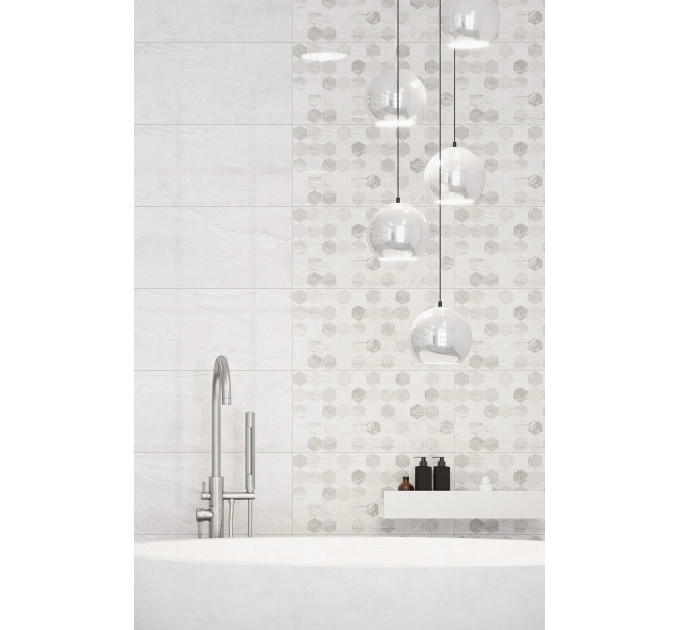 Плитка стінова Marmo Milano світло-сірий 300x600x9 Golden Tile
