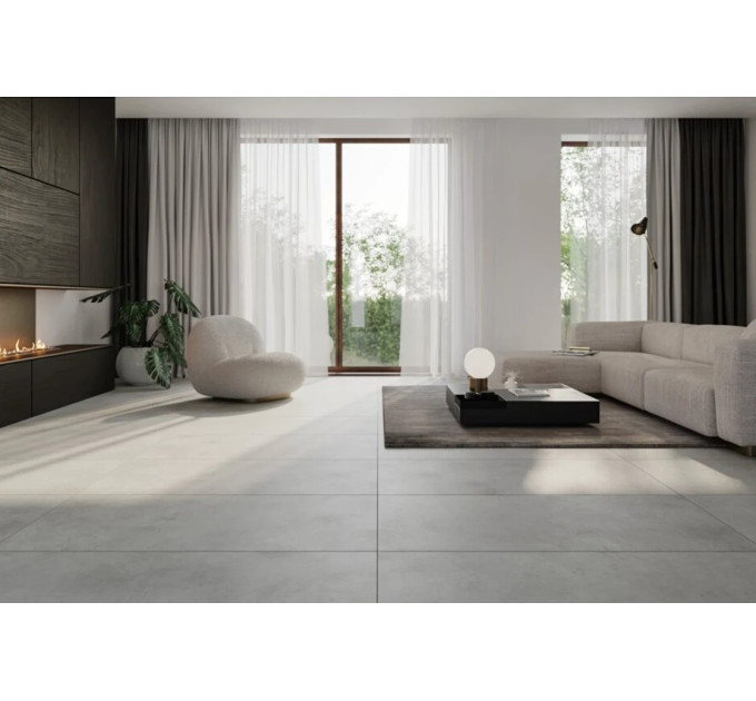 Плитка керамогранітна Mathis Light Grey RECT 598x1198x8 Cersanit