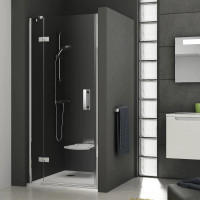 Душові двері двоелементні SMARTLINE SMSD2-120 B-L Transparent, RAVAK