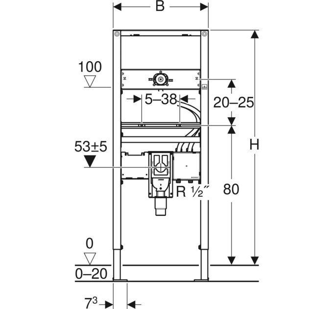 Інсталяція для умивальника Duofix 111.562.00.1 Geberit
