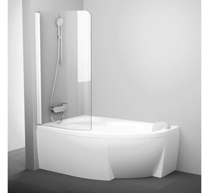 Шторка для ванни одноелементна CVSK1 ROSA 140-150 L Transparent, (7QLM0100Y1) RAVAK